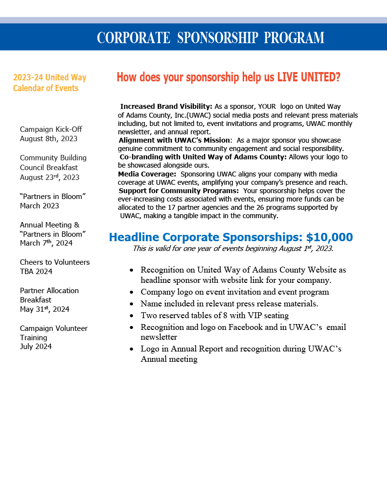 Corporate Sponsorship Program